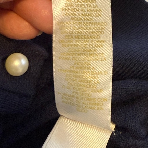 Kate Spade, pearl embellished Macie cardigan. Navy blue, size small - Picture 9 of 11